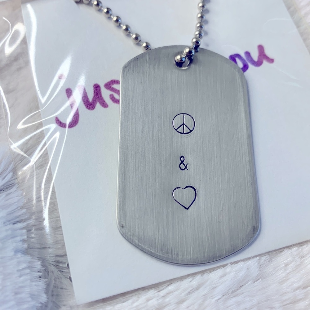 Handmade dog tag necklace